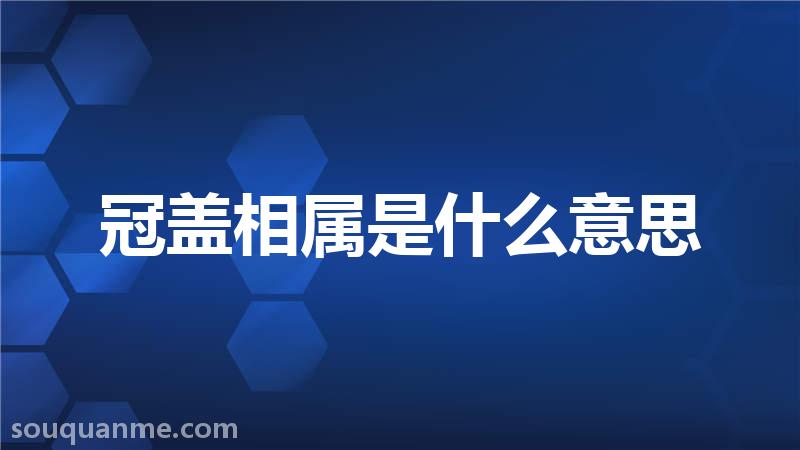 冠盖相属是什么意思 冠盖相属的拼音 冠盖相属的成语解释